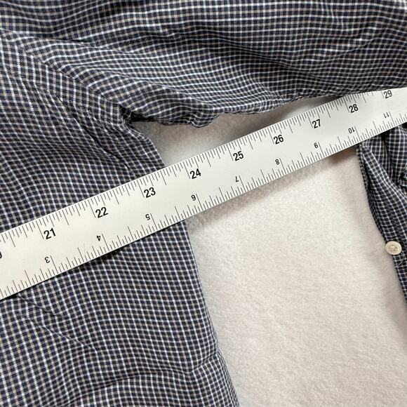 Peter Millar Shirt Mens Large Blue Micro Check Houndstooth Plaid Collection Flex - Picture 7 of 14
